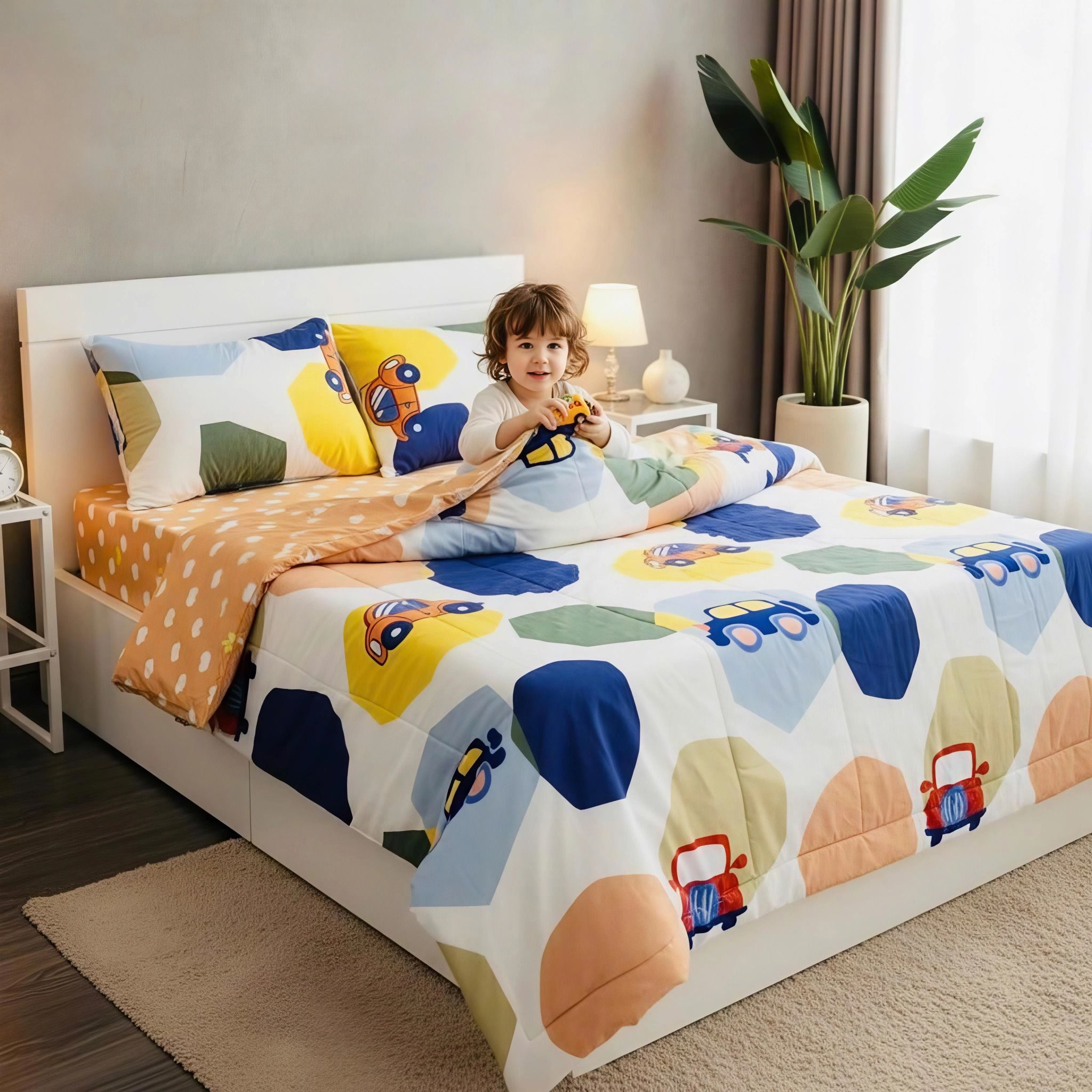  BỘ DRAP GIƯỜNG COTTON CM HOẠ TIẾT XE HƠI nệm 5cm 10cm 15cm 20cm- NGỌC HẠNH BEDDING 