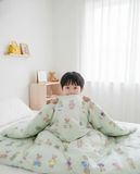  CHĂN TRẺ EM 1m2 x 1m6, 100% Cotton tự nhiên, không pha poly, càng giặt càng mềm càng mát, an toàn cho da của bé, Họa Tiết HOA NHÍ NỀN XANH  - Ngọc Hạnh Bedding 
