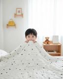  CHĂN TRẺ EM 1m2 x 1m6, 100% Cotton tự nhiên, không pha poly, càng giặt càng mềm càng mát, an toàn cho da của bé, Họa Tiết Gấu Nền Xám  - Ngọc Hạnh Bedding 