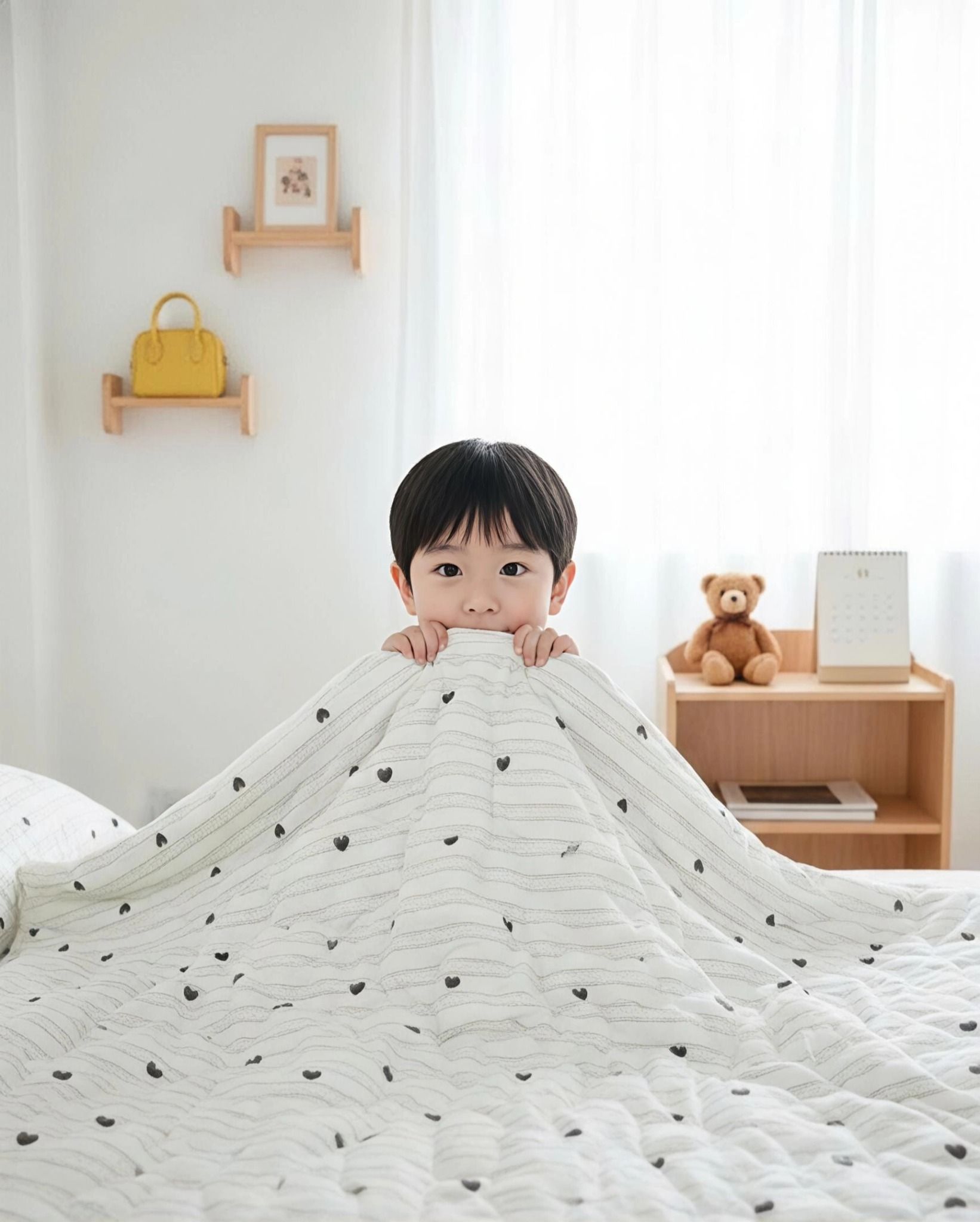  CHĂN TRẺ EM 1m2 x 1m6, 100% Cotton tự nhiên, không pha poly, càng giặt càng mềm càng mát, an toàn cho da của bé, Họa Tiết Gấu Nền Xám  - Ngọc Hạnh Bedding 