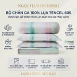  Bộ chăn ga gối LỤA TENCEL 60S mát lạnh mềm mịn, thoáng khí nệm 5 10 15 20cm - NGỌC HẠNH BEDDING 