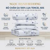  Bộ chăn ga gối LỤA TENCEL 60S mát lạnh mềm mịn, thoáng khí nệm 5 10 15 20cm - NGỌC HẠNH BEDDING 
