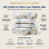  Bộ chăn ga gối LỤA TENCEL 60S mát lạnh, thoáng khí nệm 5 10 15 20cm - NGỌC HẠNH BEDDING 