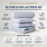  Bộ chăn ga gối LỤA TENCEL 60S mát lạnh, thoáng khí nệm 5 10 15 20cm - NGỌC HẠNH BEDDING 