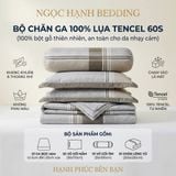  Bộ chăn ga gối LỤA TENCEL 60S mát lạnh, thoáng khí nệm 5 10 15 20cm - NGỌC HẠNH BEDDING 