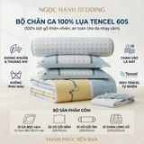  Bộ chăn ga gối LỤA TENCEL 60S mát lạnh, thoáng khí nệm 5 10 15 20cm - NGỌC HẠNH BEDDING 