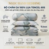  Bộ chăn ga gối LỤA TENCEL 60S mát lạnh, thoáng khí nệm 5 10 15 20cm - NGỌC HẠNH BEDDING 