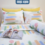  Bộ Drap Giường Cotton Loang Màu Ngũ Sắc – Ngọc Hạnh Bedding 