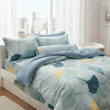  Bộ Ga Gối Phi Lụa Tencel Daisy thoáng mát, mềm mịn họa tiết HOA NỀN XANH LÁ nệm 5cm 10cm 15cm 20cm  -  Ngọc Hạnh Bedding 