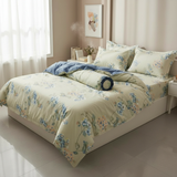 Bộ Ga Gối Phi Lụa Tencel Daisy thoáng mát, mềm mịn họa tiết hoa nền trắng nệm 5cm 10cm 15cm 20cm  -  Ngọc Hạnh Bedding 