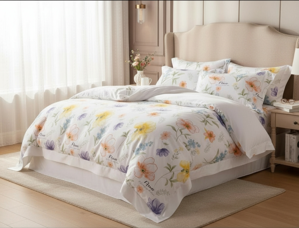  Bộ Ga Gối Phi Lụa Tencel Daisy thoáng mát, mềm mịn -  Ngọc Hạnh Bedding 