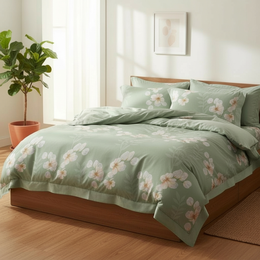  Bộ Ga Gối Phi Lụa Tencel Daisy thoáng mát, mềm mịn -  Ngọc Hạnh Bedding 