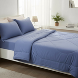  Bộ Chăn Ga Gối Lụa Tencel Lina Cao Cấp màu xanh đen đá nệm 20cm trở xuống - Ngọc Hạnh Bedding 