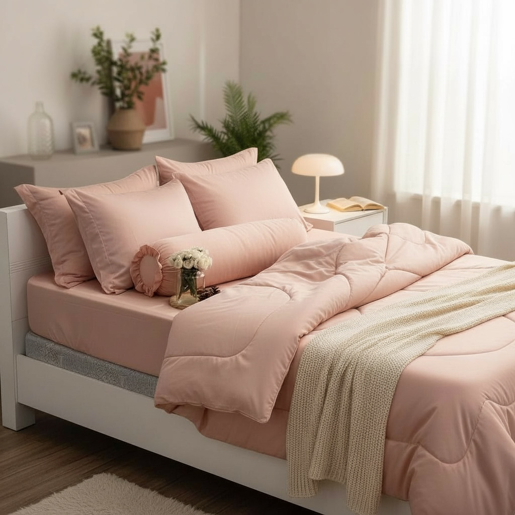  Bộ Chăn Ga Gối Lụa Tencel Lina Cao Cấp màu xanh da trời nệm 20cm trở xuống - Ngọc Hạnh Bedding 
