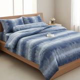  Bộ Chăn Ga Gối Lụa Tencel 40s SLeep Cool mát lạnh, mềm mịn nệm 5 10 15 20cm họa tiết LOANG LOANG XANH DƯƠNG - Ngọc Hạnh Bedding 