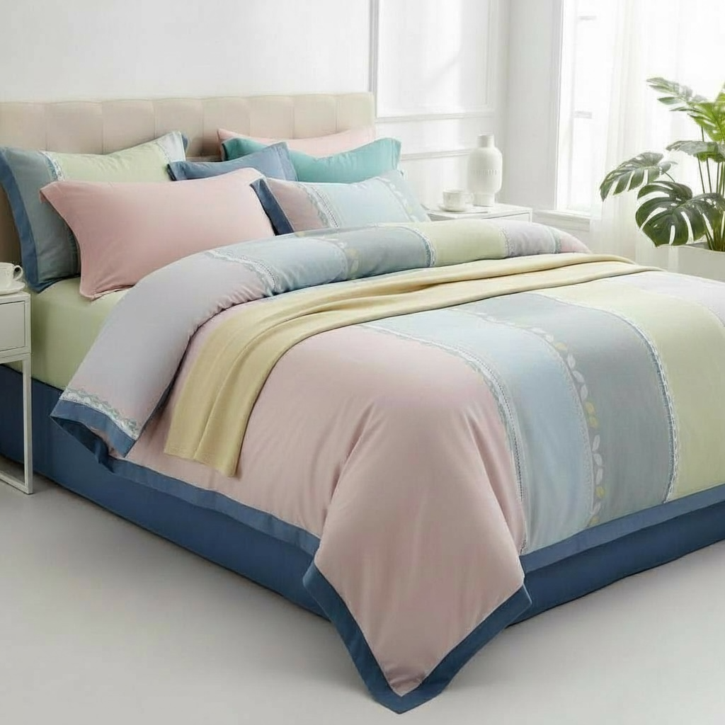  Bộ chăn ga gối LỤA TENCEL 60S mát lạnh, thoáng khí nệm 5 10 15 20cm - NGỌC HẠNH BEDDING 