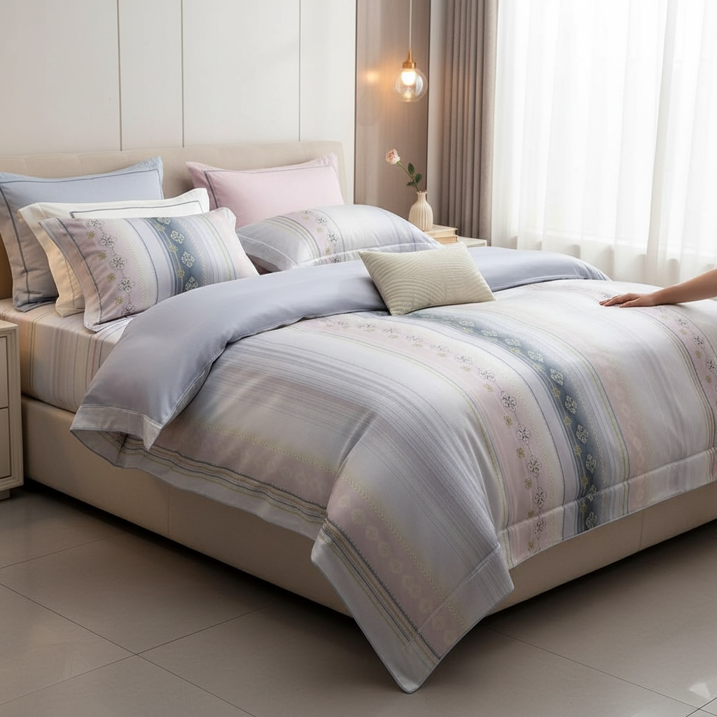  Bộ chăn ga gối LỤA TENCEL 60S mát lạnh, thoáng khí nệm 5 10 15 20cm - NGỌC HẠNH BEDDING 