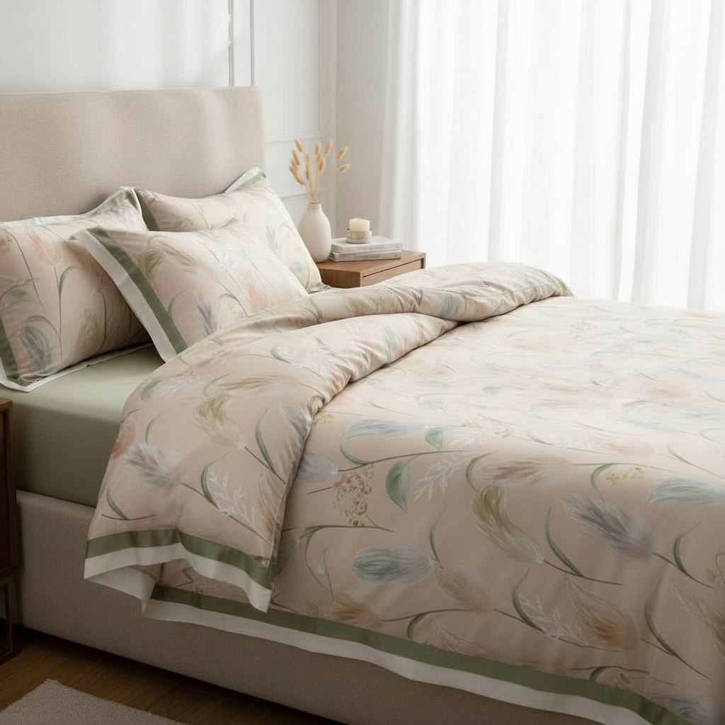  Bộ chăn ga gối LỤA TENCEL 60S mát lạnh, thoáng khí nệm 5 10 15 20cm - NGỌC HẠNH BEDDING 