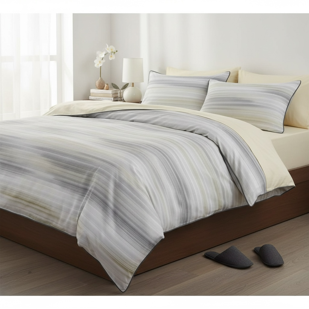  Bộ chăn ga gối LỤA TENCEL 60S họa tiết mây xanh loang loang, thoáng khí nệm 5 10 15 20cm - NGỌC HẠNH BEDDING 