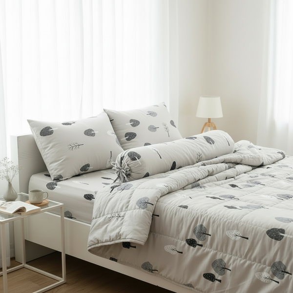  Bộ Chăn Ga Gối 100% Cotton sợi tự nhiên, không pha poly, an toàn cho da nệm 20cm trở xuống - Ngọc Hạnh Bedding 