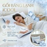  Gối Băng Lạnh Lông vũ mát lạnh iCool Crystal, không xù lông, mềm mại, thoáng khí - Ngọc Hạnh Bedding 
