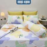  BỘ DRAP GIƯỜNG COTTON CM MẢNH GHÉP SWEET nệm 5cm 10cm 15cm - NGỌC HẠNH BEDDING 