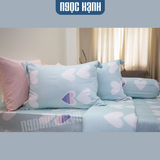  Bộ Drap giườngTencel Lụa Trái Tim Xanh Mint - Drap Tencel cao cấp Ngọc Hạnh Bedding 