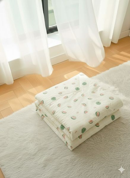  Chăn Lạnh ICOOL Dưa hấu nền vàng nhạt - Mát lạnh mùa hè - NGỌC HẠNH ICOOL 