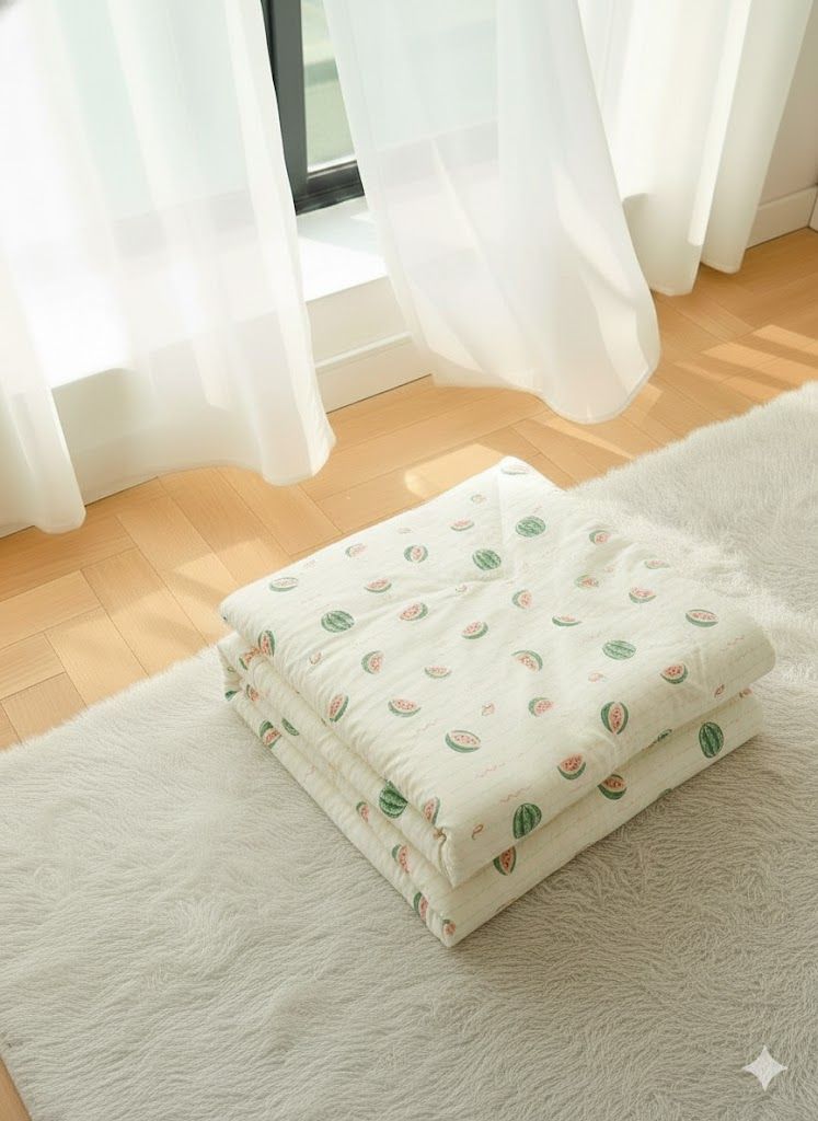  Chăn Lạnh ICOOL Dưa hấu nền vàng nhạt - Mát lạnh mùa hè - NGỌC HẠNH ICOOL 