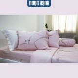  Bộ Drap Giường Tencel Lụa Yến Hồng - Drap giường Tencel cao cấp Ngọc Hạnh 