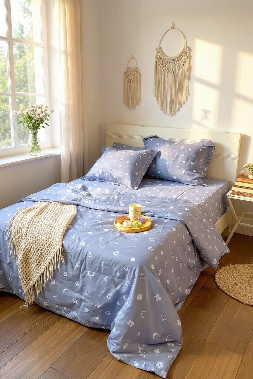  Bộ chăn ga gối LỤA TENCEL 60S mát lạnh, thoáng khí nệm 5 10 15 20cm - NGỌC HẠNH BEDDING 