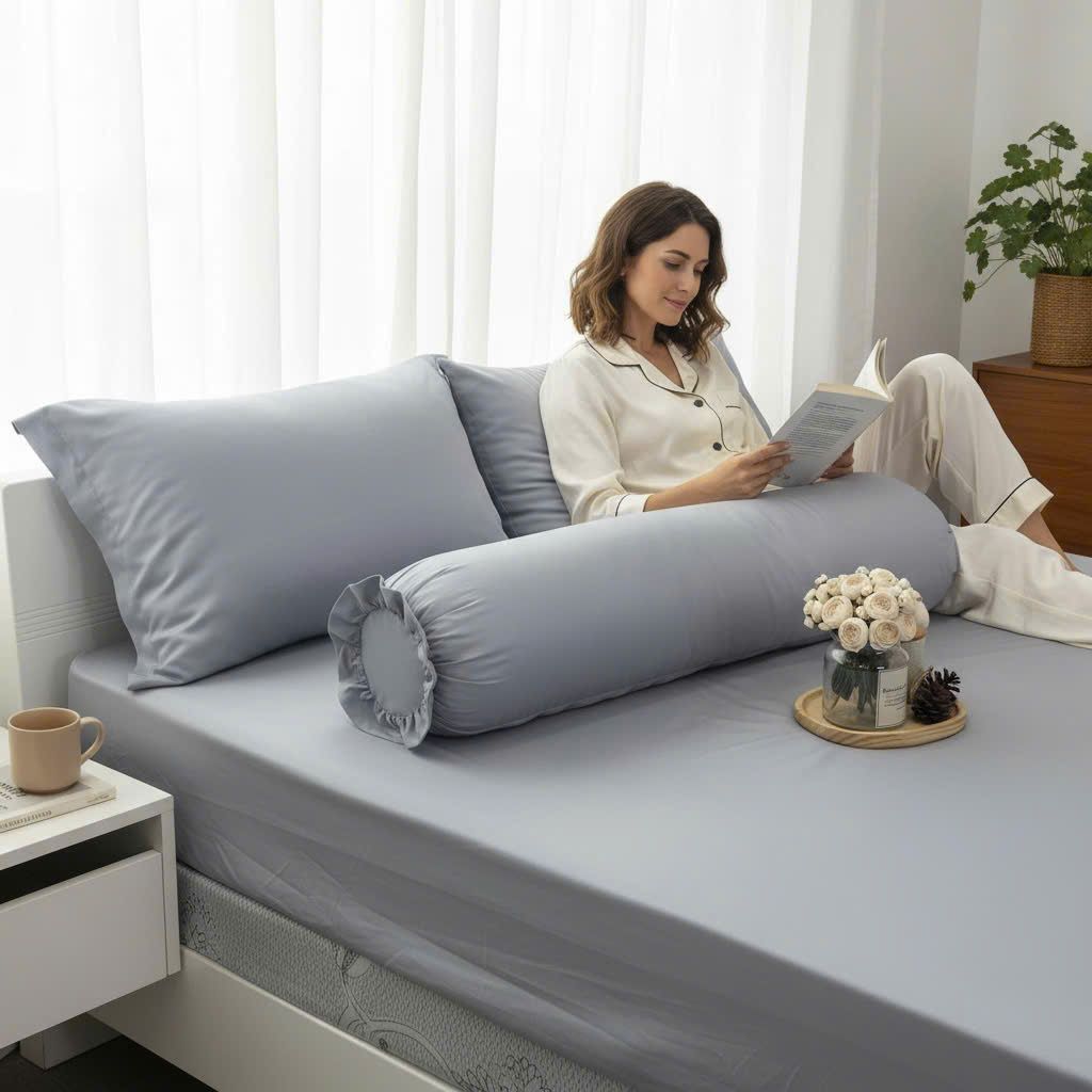  Bộ Chăn Ga Gối LỤA TENCEL 80s mát lạnh, mềm mịn, thấm hút tốt hơn cotton và linen, nệm 5 10 15 20cm - Ngọc Hạnh Bedding 