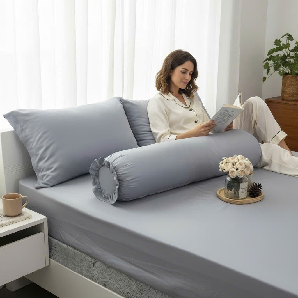  Bộ Chăn Ga Gối LỤA TENCEL 80s mát lạnh, mềm mịn, thấm hút tốt hơn cotton và linen, nệm 5 10 15 20cm - Ngọc Hạnh Bedding 