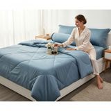  Bộ Chăn Ga Gối LỤA TENCEL 80s mát lạnh, mềm mịn, thấm hút tốt hơn linen, nệm 10cm đến 20cm - Ngọc Hạnh Bedding 
