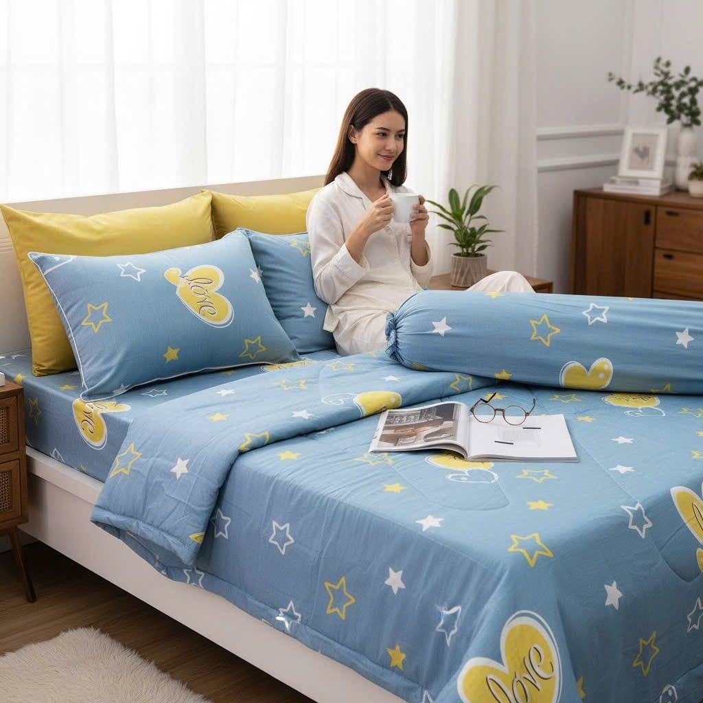  BỘ DRAP GIƯỜNG COTTON CM START NOW - NGỌC HẠNH BEDDING 