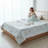  Chăn Lạnh ICOOL Gấu nền xanh da trời nhạt - Mát lạnh mùa hè - NGỌC HẠNH ICOOL 