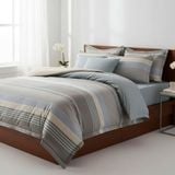  Bộ Chăn Ga Gối Lụa Tencel 40s SLeep Cool mát lạnh, mềm mịn nệm 5 10 15 20cm họa tiết SỌC XÁM SỌC XANH - Ngọc Hạnh Bedding 