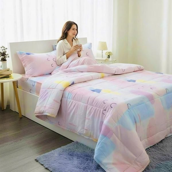  Bộ Chăn Ga Gối LỤA TENCEL 80s mát lạnh, mềm mịn, thấm hút tốt hơn cotton và linen, nệm 5 10 15 20cm - Ngọc Hạnh Bedding 
