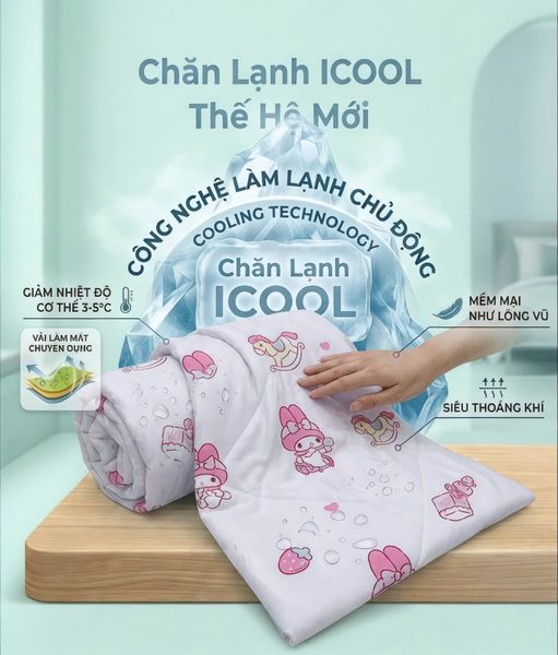  Chăn Lạnh ICOOL MELODY HỒNG mềm mại, mát lạnh, thoáng khí - NGỌC HẠNH BEDDING 