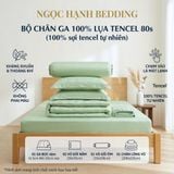  Bộ Chăn Ga Gối LỤA TENCEL 80s mát lạnh, mềm mịn, thấm hút tốt hơn linen, nệm 10cm đến 20cm - Ngọc Hạnh Bedding 
