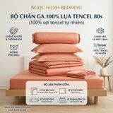  Bộ Chăn Ga Gối LỤA TENCEL 80s mát lạnh, mềm mịn, thấm hút tốt hơn linen, nệm 10cm đến 20cm - Ngọc Hạnh Bedding 