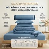  Bộ Chăn Ga Gối LỤA TENCEL 80s mát lạnh, mềm mịn, thấm hút tốt hơn linen, nệm 10cm đến 20cm - Ngọc Hạnh Bedding 