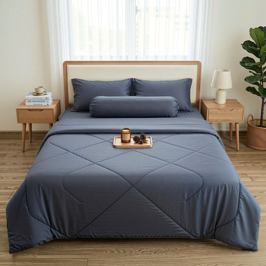  Bộ Chăn Ga Gối LỤA TENCEL 80s mát lạnh, mềm mịn, thấm hút tốt hơn linen, nệm 10cm đến 20cm - Ngọc Hạnh Bedding 