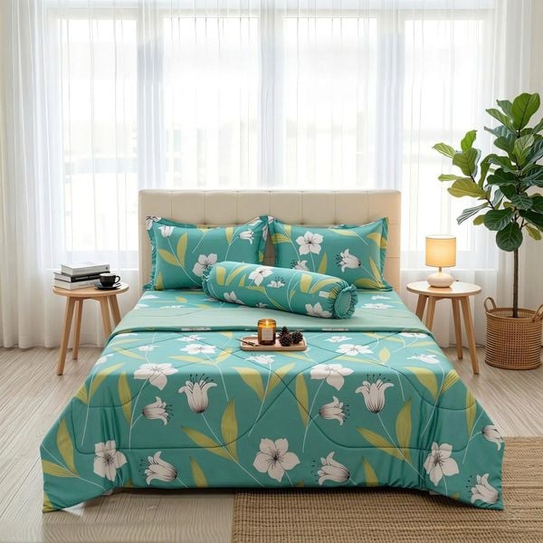  Bộ Ga Gối Phi Lụa Tencel Daisy thoáng mát, mềm mịn nệm 5cm 10cm 15cm 20cm -  Ngọc Hạnh Bedding 