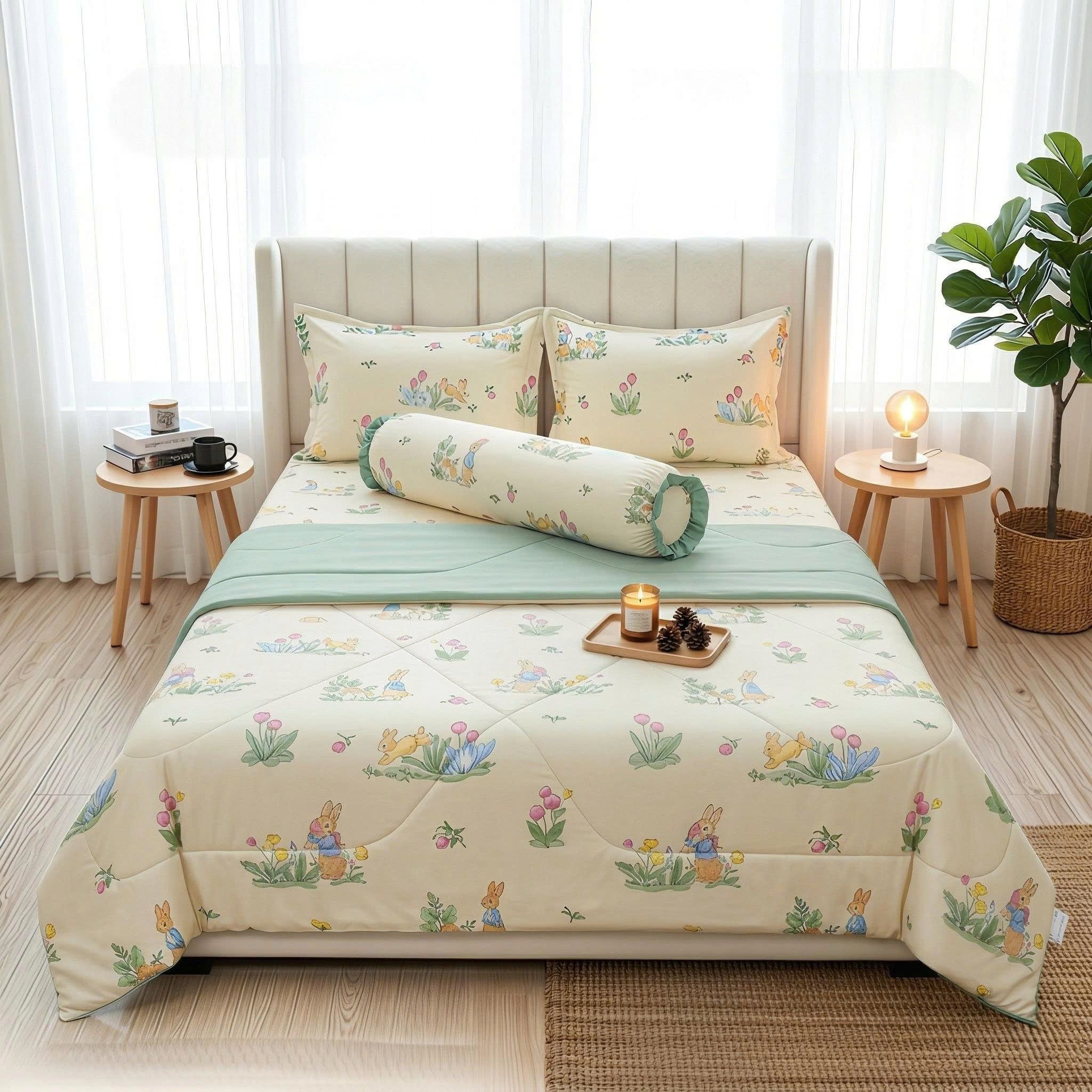  Bộ Ga Gối Phi Lụa Tencel Daisy thoáng mát, mềm mịn nệm 5cm 10cm 15cm 20cm -  Ngọc Hạnh Bedding 