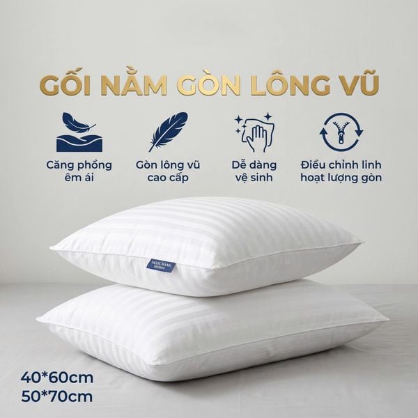  Ruột gối lông vũ nhân tạo cao cấp - Ruột Gối Gòn tơ Ngọc Hạnh 
