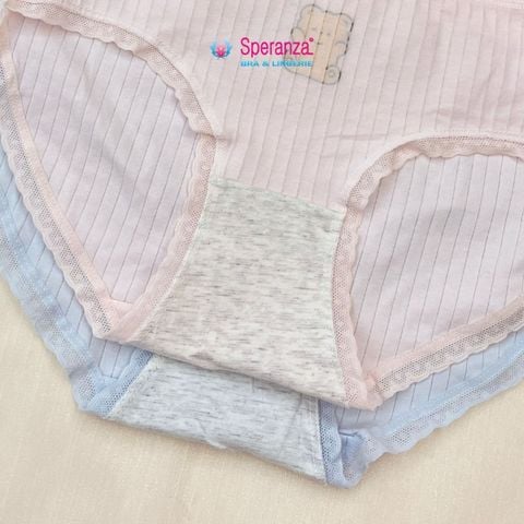 Combo 3 Quần Lót Cotton Nữ Speranza Họa Tiết Gấu Dễ Thương SPQ648MEOL