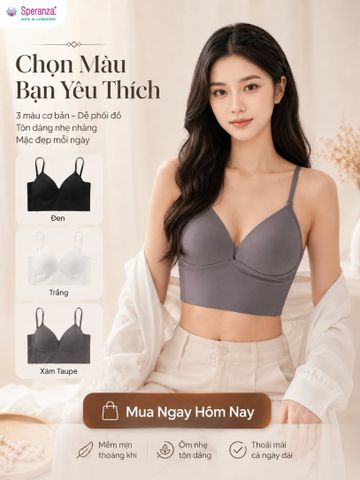Áo Lá Nữ Speranza SPAL556SH Không Gọng Mút Mỏng Co Giãn 4 Chiều