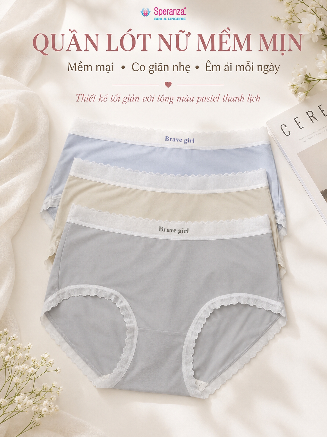 Quần Lót Nữ Speranza SPQ01209 Cạp Êm Mềm Mịn Co Giãn Thoải Mái