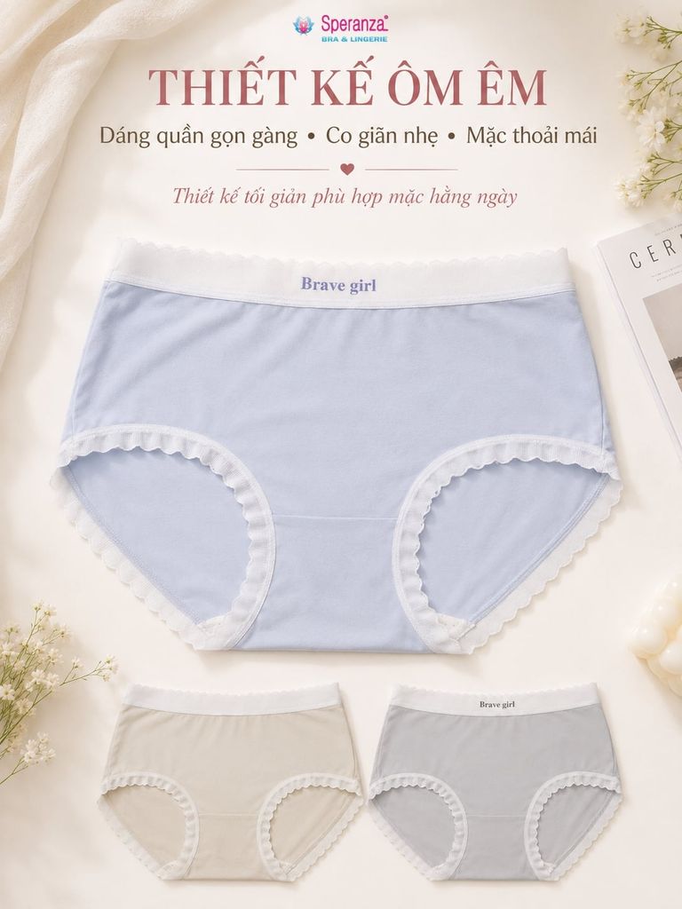 Quần Lót Nữ Speranza SPQ01209 Cạp Êm Mềm Mịn Co Giãn Thoải Mái